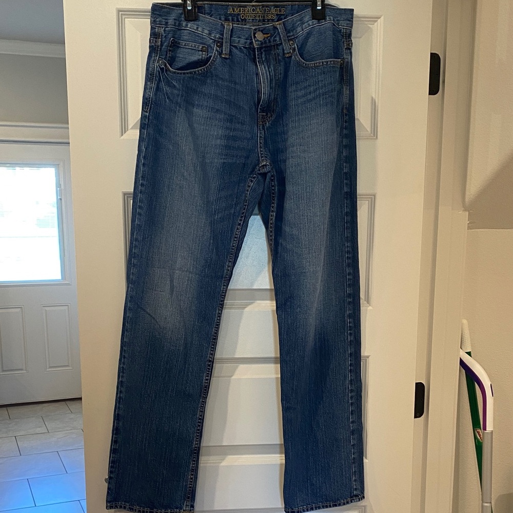 American Eagle Outfitters Men's Straight Blue Jeans